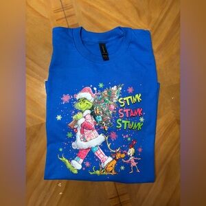 NEW 🎄 Christmas Blue Grinch Graphic T-Shirt